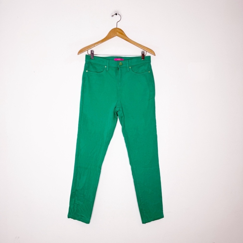 Lilly Pulitzer Green Skinny Jeans Size 8 Stretch Cotton